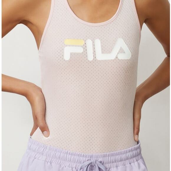 FILA Pink Lupita Racerback Bodysuit Size Small NWT | Streetwear Athleisure Sport - Picture 2 of 8